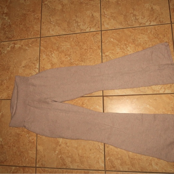 Hollister Pants - Hollister Fold Over Cozy Knit Wide-Leg Pants in Light Mauve